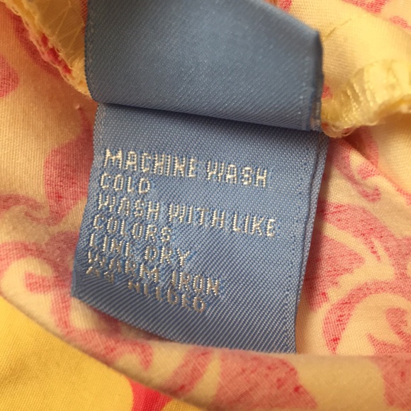 J McLaughlin yellow and pink print pants Size 8. - Picture 6 of 6